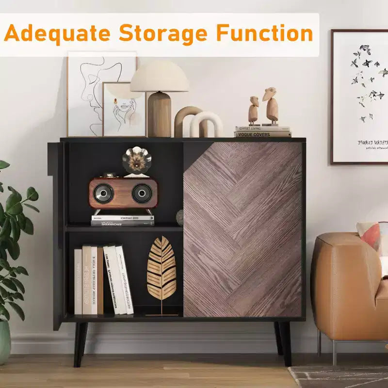Meuble d'appoint autonome de rangement moderne, buffet avec portes, buffet avec rangement finition bois