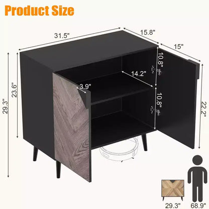 Meuble d'appoint autonome de rangement moderne, buffet avec portes, buffet avec rangement finition bois