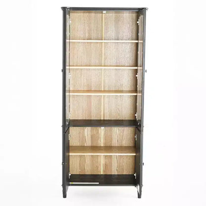 Buffet moderne avec portes vitrées et étagères réglables, Armoire de cuisine de 189 cm