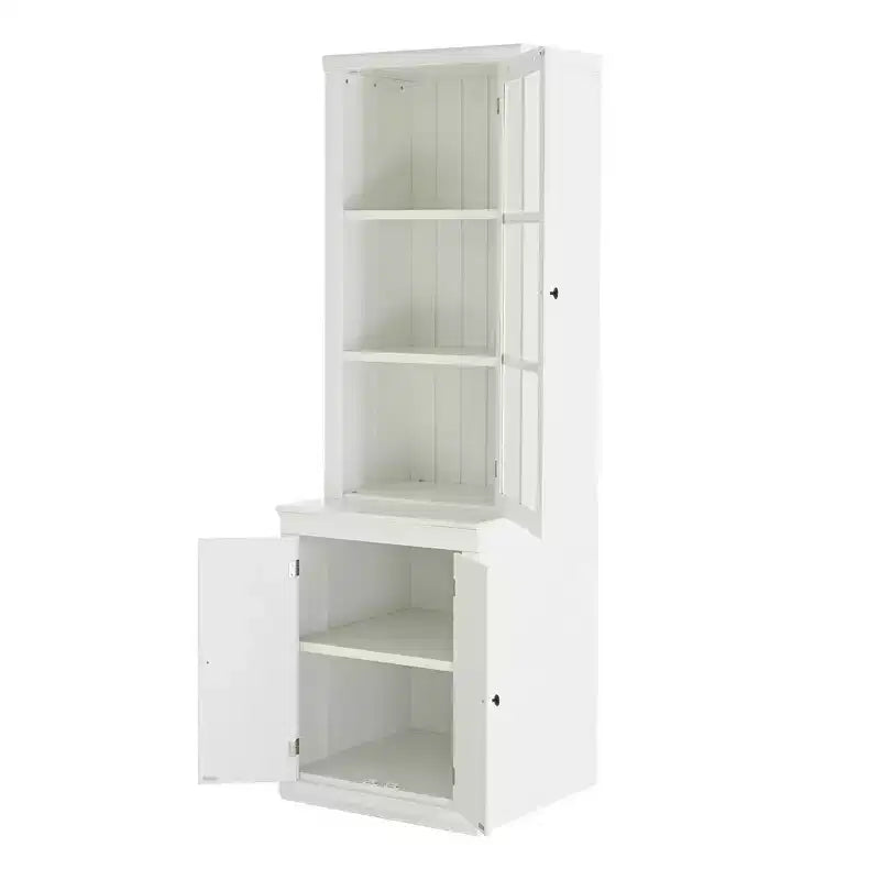 Buffet moderne avec portes vitrées et étagères réglables, Armoire de cuisine de 189 cm