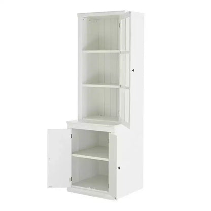 Buffet moderne avec portes vitrées et étagères réglables, Armoire de cuisine de 189 cm