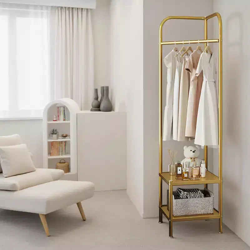 Porte-manteau d'angle avec étagères de 190 cm, étendoir à vêtements moderne en métal sur pied pour couloir, entrée, chambre, salon, bureau