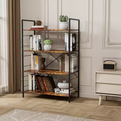Étagère à livres moderne et simple de 45 pouces, étagère à livres en bois à 4 niveaux, étagère multifonctionnelle adaptée au salon et à la chambre