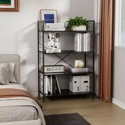 Étagère à livres moderne et simple de 45 pouces, étagère à livres en bois à 4 niveaux, étagère multifonctionnelle adaptée au salon et à la chambre