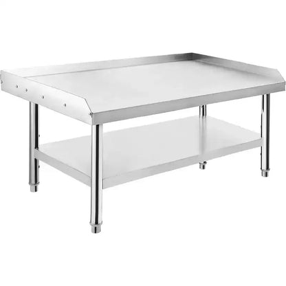 Support de grill robuste en acier inoxydable de 122 cm avec étagères réglables pour cuisines et barbecues