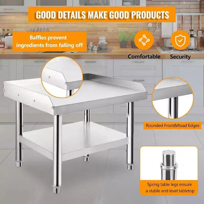 Support de grill robuste en acier inoxydable de 122 cm avec étagères réglables pour cuisines et barbecues