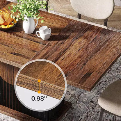 Table à manger rectangulaire 55" style ferme pour 4-6 personnes, table de cuisine et de salle à manger en bois