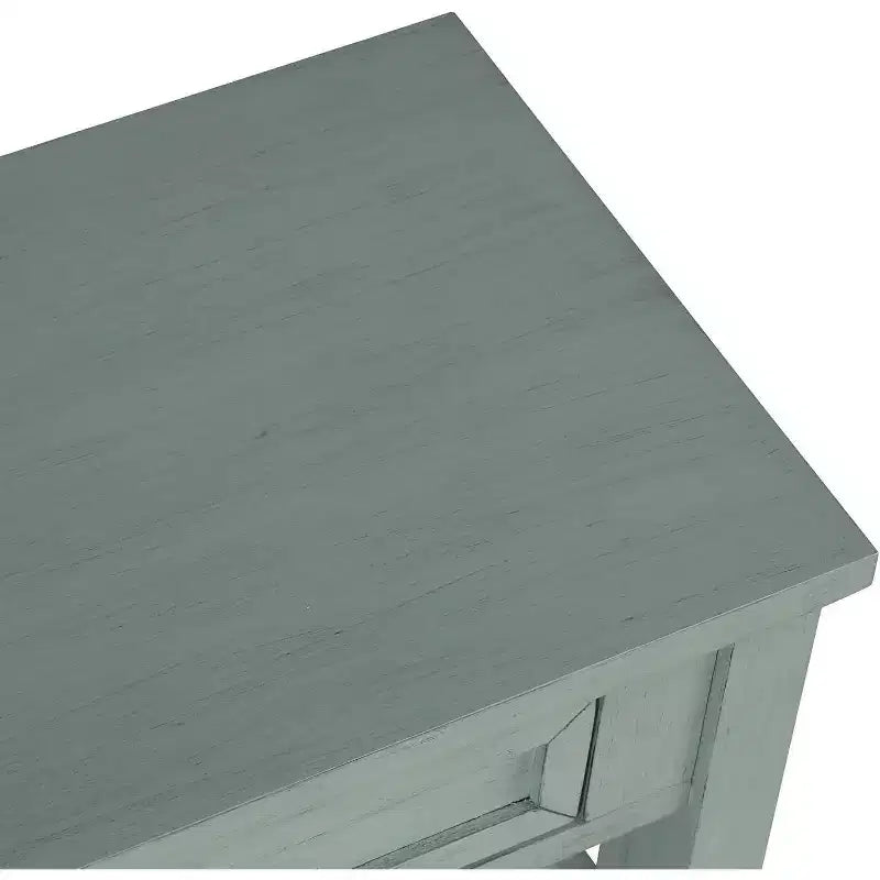 Console rustique de 36 pouces avec 4 tiroirs, buffet vert avec étagère de rangement, table de canapé pour entrée, couloir, design rustique