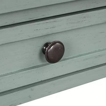 Console rustique de 36 pouces avec 4 tiroirs, buffet vert avec étagère de rangement, table de canapé pour entrée, couloir, design rustique