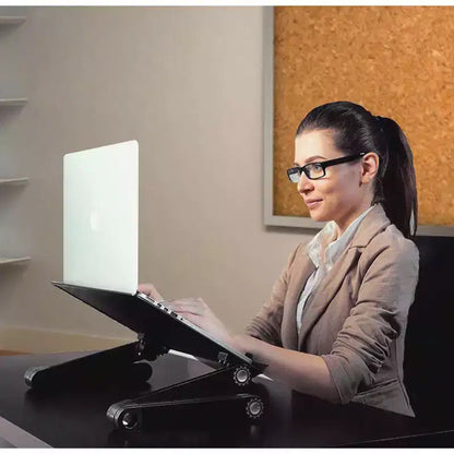 Support Ordinateur Portable Ajustable en Aluminium pour Bureau & Lit, Hauteur et Inclinaison Pliables