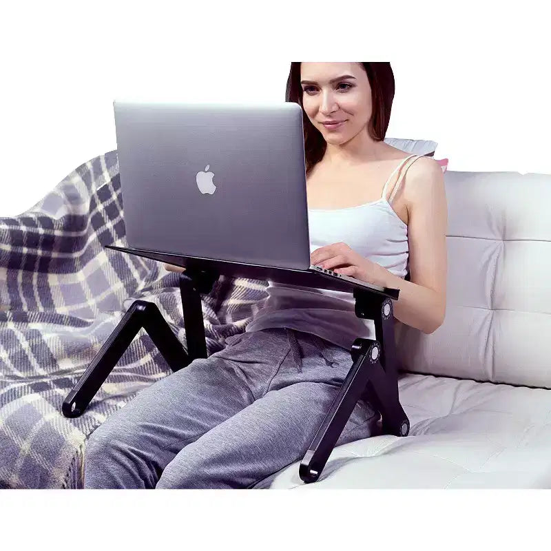 Support Ordinateur Portable Ajustable en Aluminium pour Bureau & Lit, Hauteur et Inclinaison Pliables