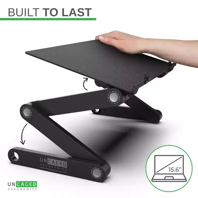 Support Ordinateur Portable Ajustable en Aluminium pour Bureau & Lit, Hauteur et Inclinaison Pliables