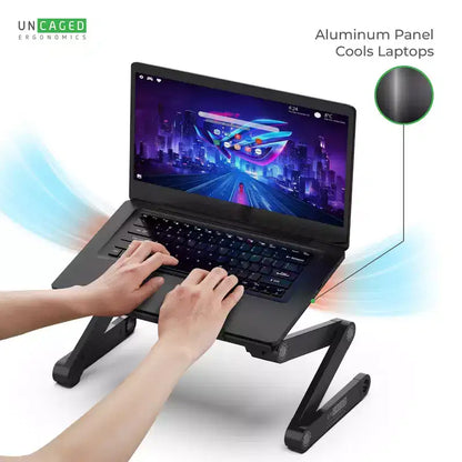 Support Ordinateur Portable Ajustable en Aluminium pour Bureau & Lit, Hauteur et Inclinaison Pliables