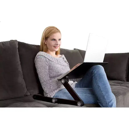 Support Ordinateur Portable Ajustable en Aluminium pour Bureau & Lit, Hauteur et Inclinaison Pliables