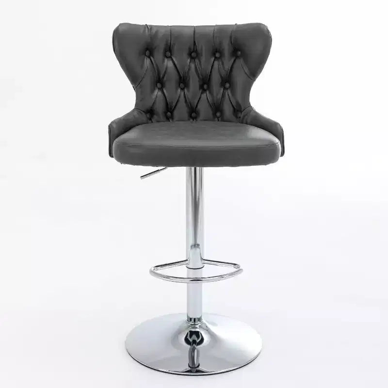 Tabourets de bar pivotants modernes, hauteur réglable 63,5-84 cm, revêtement en cuir PU avec dossier, pour îlot de cuisine, bar à domicile, comptoir