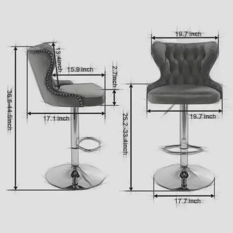 Tabourets de bar pivotants modernes, hauteur réglable 63,5-84 cm, revêtement en cuir PU avec dossier, pour îlot de cuisine, bar à domicile, comptoir