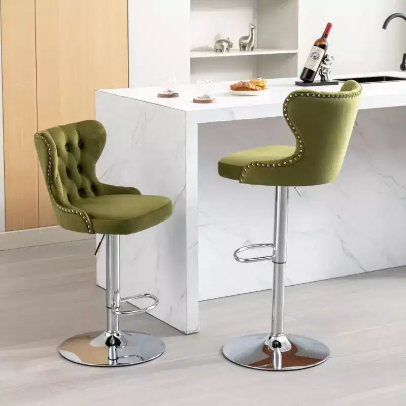 Tabourets de bar pivotants modernes, hauteur réglable 63,5-84 cm, revêtement en cuir PU avec dossier, pour îlot de cuisine, bar à domicile, comptoir
