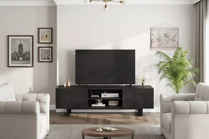 Acekool Modern TV Stand for TVs up to 80, Media Console with Storage Drawers and Open Shelves, Metal Legs, 70 Inch