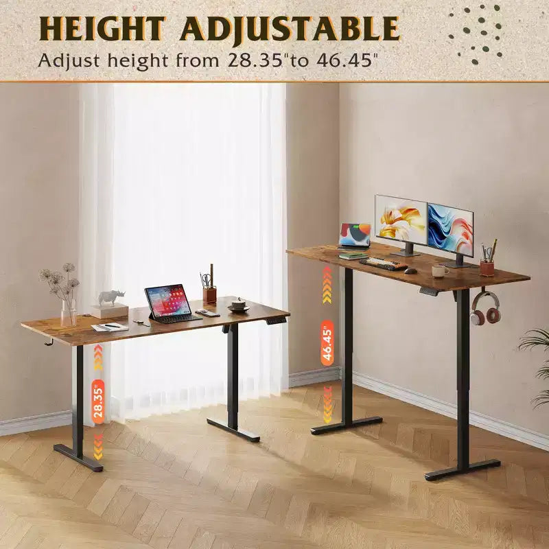 Bureau électrique assis-debout 160 cm avec écran tactile LED et préréglages de mémoire pour le bureau à domicile