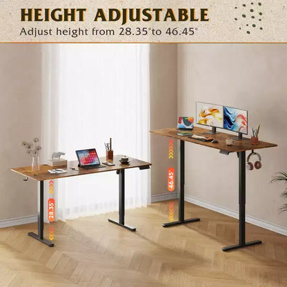 Bureau électrique assis-debout 160 cm avec écran tactile LED et préréglages de mémoire pour le bureau à domicile