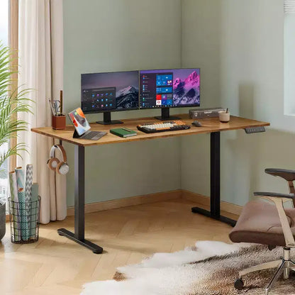 Bureau électrique assis-debout 160 cm avec écran tactile LED et préréglages de mémoire pour le bureau à domicile
