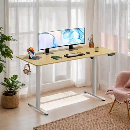 Bureau électrique assis-debout 160 cm avec écran tactile LED et préréglages de mémoire pour le bureau à domicile