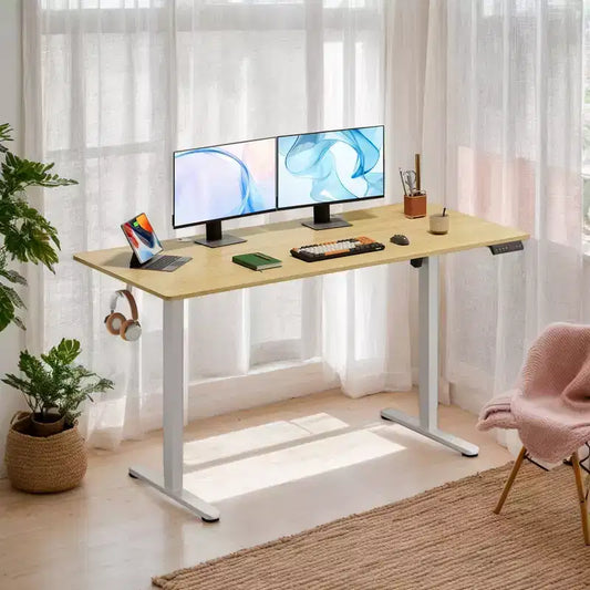 Bureau électrique assis-debout 160 cm avec écran tactile LED et préréglages de mémoire pour le bureau à domicile