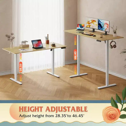 Bureau électrique assis-debout 160 cm avec écran tactile LED et préréglages de mémoire pour le bureau à domicile