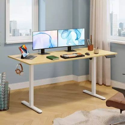Bureau électrique assis-debout 160 cm avec écran tactile LED et préréglages de mémoire pour le bureau à domicile