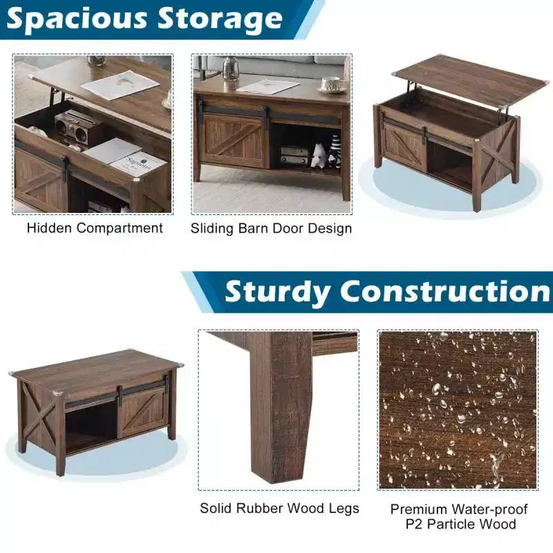 Table basse relevable avec rangement
