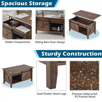 Table basse relevable avec rangement