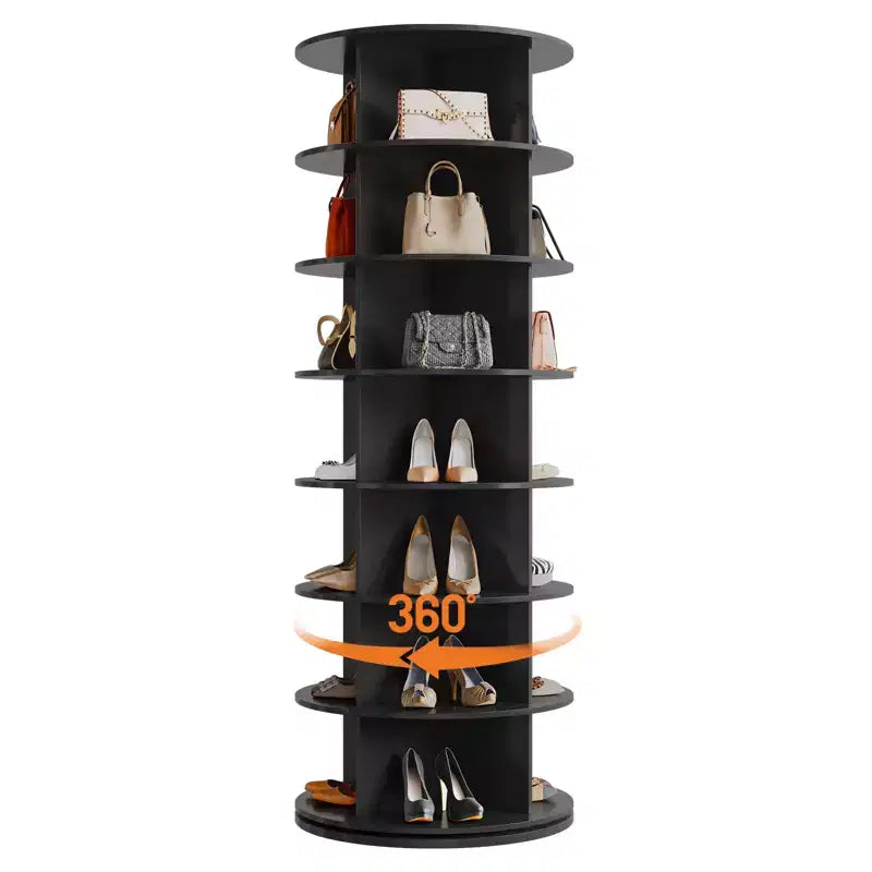 Tour à chaussures rotative à 7 niveaux, présentoir vertical, rangement pour chaussures, carrousel rond, rotation à 360°