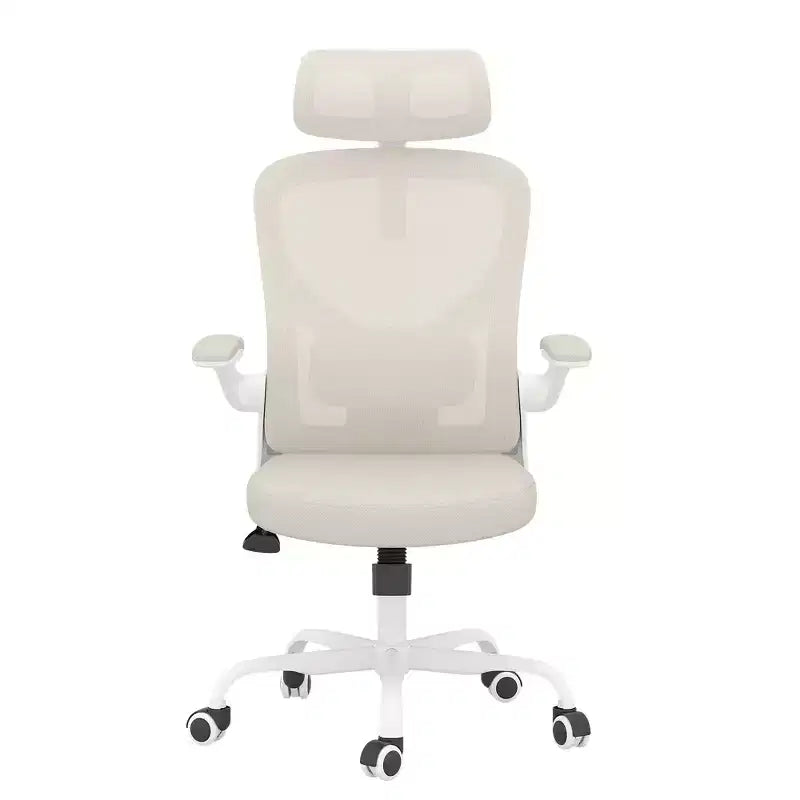 Chaise de bureau ergonomique avec support lombaire, accoudoirs relevables et appui-tête – Dossier en maille, Noir