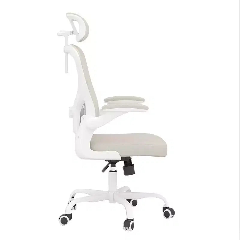 Chaise de bureau ergonomique avec support lombaire, accoudoirs relevables et appui-tête – Dossier en maille, Noir