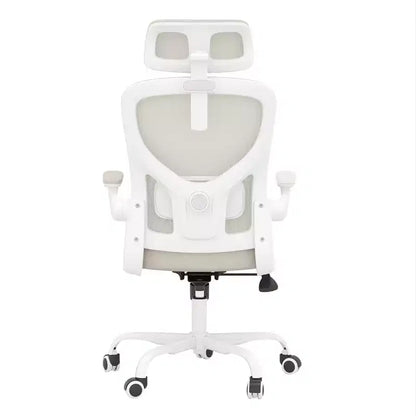 Chaise de bureau ergonomique avec support lombaire, accoudoirs relevables et appui-tête – Dossier en maille, Noir