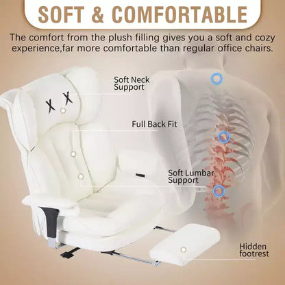 Fauteuil de bureau ergonomique grande taille – Chaise de bureau exécutive à dossier haut en cuir PU avec repose-pieds et soutien lombaire
