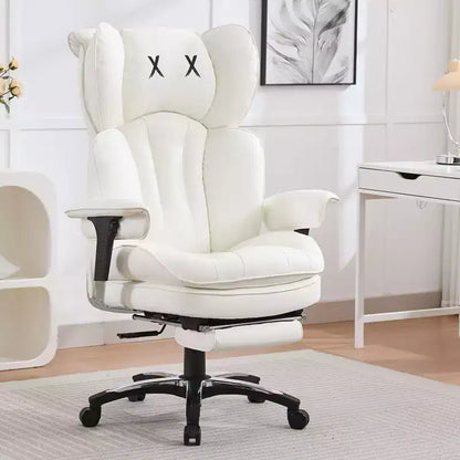 Fauteuil de bureau ergonomique grande taille – Chaise de bureau exécutive à dossier haut en cuir PU avec repose-pieds et soutien lombaire