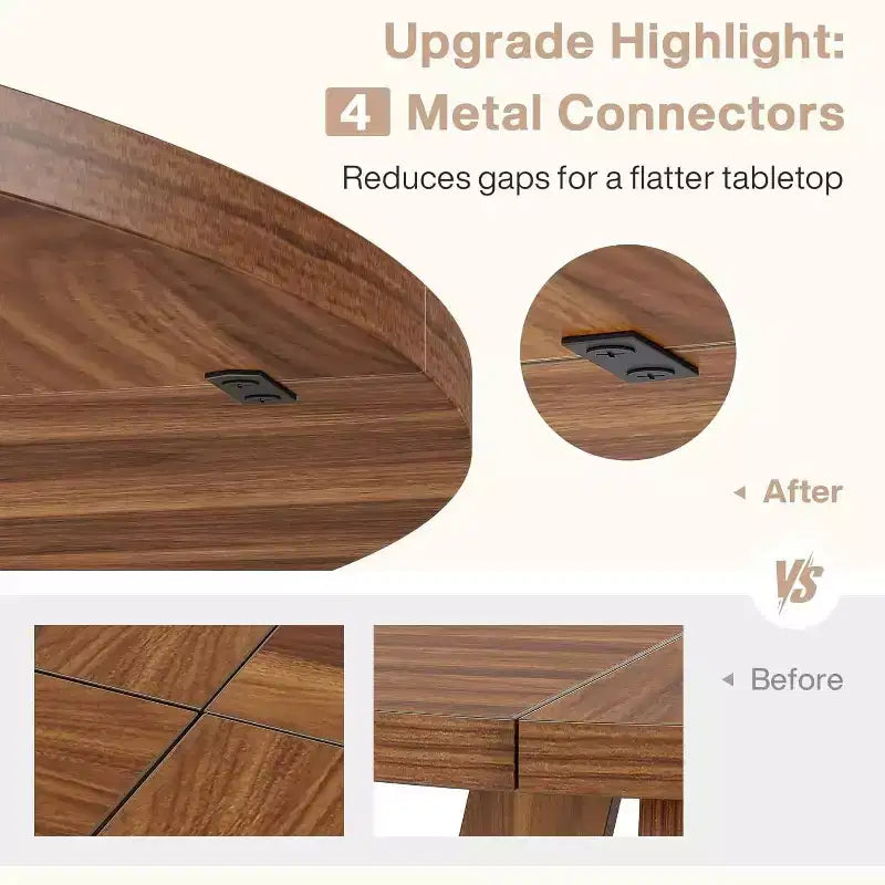 Grande table à manger ronde de ferme avec pied en croix – Table de cuisine en bois pour salle à manger et coin repas