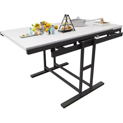 Étagère et table à manger convertibles 2-en-1 – Conception pliable peu encombrante pour petits espaces