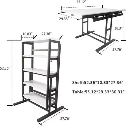 Étagère et table à manger convertibles 2-en-1 – Conception pliable peu encombrante pour petits espaces