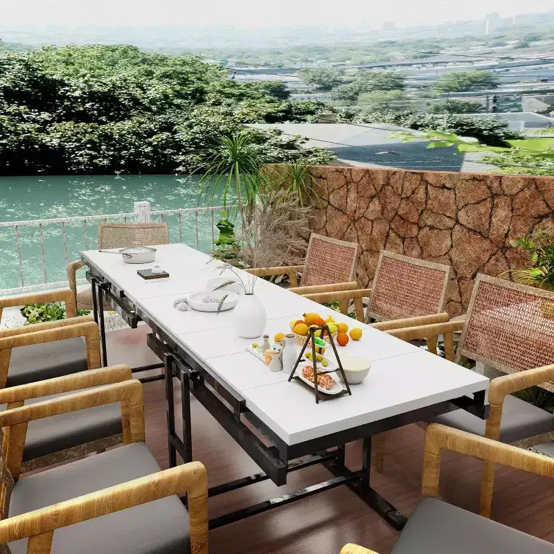 Étagère et table à manger convertibles 2-en-1 – Conception pliable peu encombrante pour petits espaces
