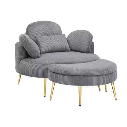 Canapé-lit moderne compact avec pouf de rangement intégré – Fauteuil rembourré pour salon