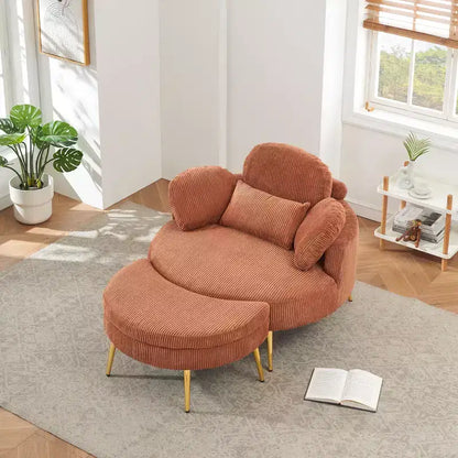 Canapé-lit moderne compact avec pouf de rangement intégré – Fauteuil rembourré pour salon