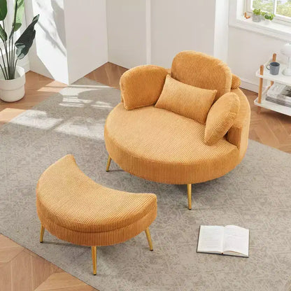Canapé-lit moderne compact avec pouf de rangement intégré – Fauteuil rembourré pour salon