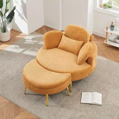 Canapé-lit moderne compact avec pouf de rangement intégré – Fauteuil rembourré pour salon