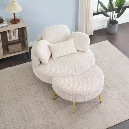 Canapé-lit moderne compact avec pouf de rangement intégré – Fauteuil rembourré pour salon