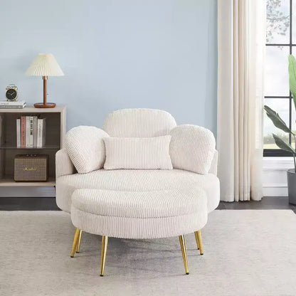 Canapé-lit moderne compact avec pouf de rangement intégré – Fauteuil rembourré pour salon