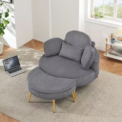 Canapé-lit moderne compact avec pouf de rangement intégré – Fauteuil rembourré pour salon